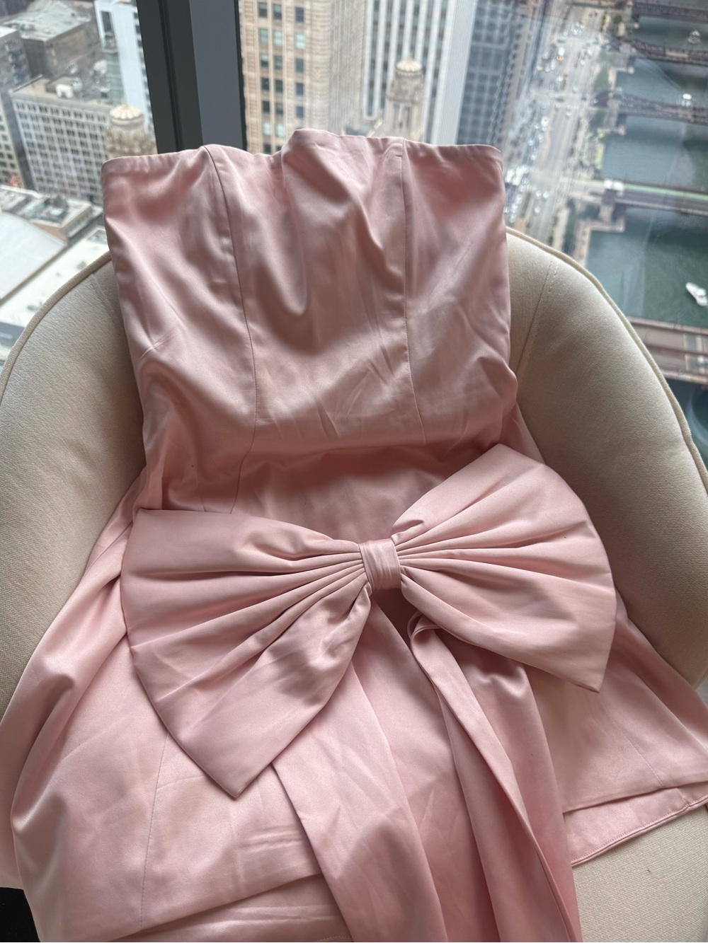 Pink Mini Dress with Bow
